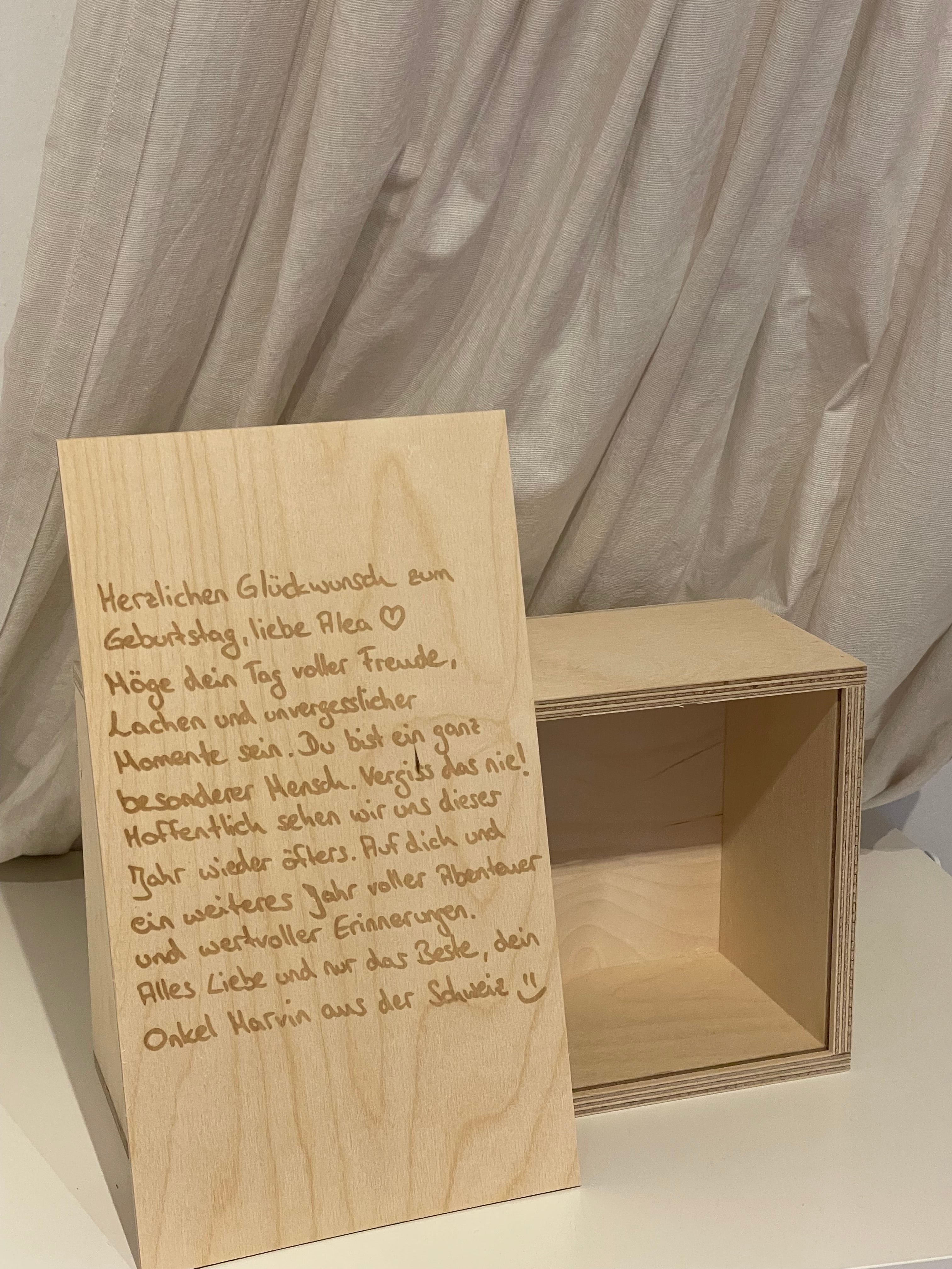Erinnerungsbox Lasergravur