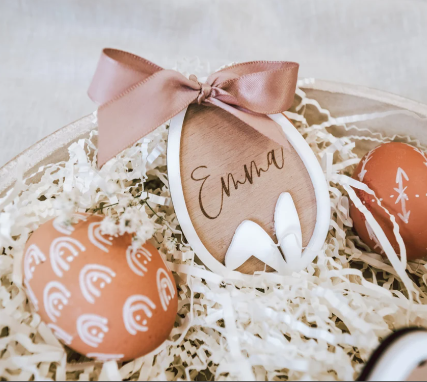 Frohe Ostern Anhänger zweifarbig
